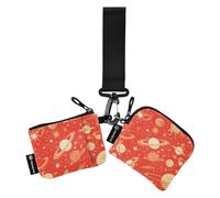 Space Planet Red Donne Cambiamento Portafoglio Custodie Carino Moda Carta di Identità Protettore con Cerniera Tasca Moneta per Lady 2 Packs portatarjetas para