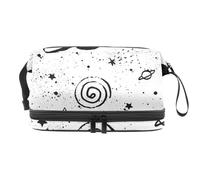 Space Planet Stars Moon - Trousse a doppio strato per cosmetici per donne e ragazze, borsa da viaggio per trucchi, pratica borsa organizer con scomparto per pennelli, Multi, 27x15x14 cm/10.6x5.9x5.5