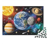 Space Planets Puzzles 1000 Piece Recycled Solar System Puzzle for Adulti Puzzle Accessori per il gioco Impossible Hard Difficult Stimolante Divertente Game 38x26cm/1000pcs