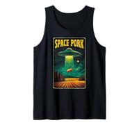 Space Pork - Retro Alien Pig Abduction Opera d'arte Canotta