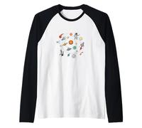 Space Rocket - Bambini Astronave Avventura, Astronauta, Pianeti Maglia con Maniche Raglan