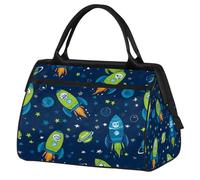 Space Rocket Borsa da palestra per uomini e donne, borsone da viaggio per sport e viaggi, impermeabile, borsa da viaggio per il fine settimana, borsa leggera per bagaglio a mano
