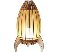 Space rocket night light, LED wooden space rocket bedside lamp, creative children's bedside lamp, wooden USB rechargeable wooden night light, used for