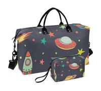 Space Rockets Comet Planets - Borsone da viaggio grande per la notte, per palestra, sport, con tracolla regolabile, pieghevole, Razzi spaziali Pianeti cometa, 1 size