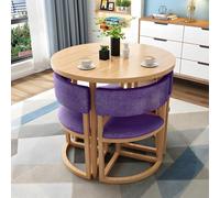 Space Saving Round Dining Table Set per 4 tavoli e sedie a basso profilo per Living Room Kitchen Conference Room & Reception - Design compatto ed elegante