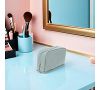 Space Saving Sky Blue Nylon Makeup Brush Case Travel Cosmetic Organizer