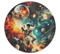 Space Scene 1000 Pieces Round Puzzle Jigsaw Ladies Birthday Gift Intellectual Puzzle Per La Decorazione Delle Pareti for Adults 1000pcs (67.5x67.5cm)