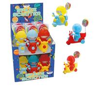 Space Scooter 12 Astronauti con Lecca Lecca Gusto Frutta Espositore da Banco, Ideale per Feste di Compleanno e Rivendita - Linea Arcobaleno