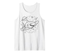 Space Shark Pianeta Anelli Stelle Universo Explorer Canotta