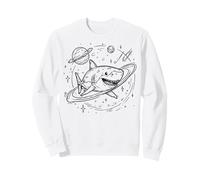 Space Shark Pianeta Anelli Stelle Universo Explorer Felpa