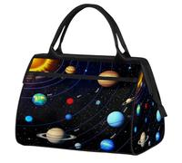 Space Solar System Planet Borsa da palestra per uomo e donna, borsone sportivo da viaggio, impermeabile, borsa da viaggio per la notte, borsa leggera da portare con sé