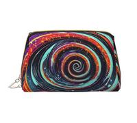 Space Spiral Cosmic Leather Hand Held Zipper Makeup Bag Cute Make Up Case Large Wide Open Pouch Pen Case, bianco, Taglia unica