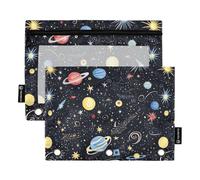 Space Starry Sky Cosmic Planet Anelli Tasche 3 Anelli Tasca per 3 Anelli Cartelle con 3 Fori per Scuola Ofhce Forniture