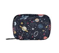 Space Starry Sky Cosmic Planet Borse con scomparti staccabili, organizer portatile per pillole 2 volte al giorno per borsa