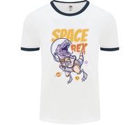 Space T-Rex Dinosaur Dino Astronaut Uomo Ringer T-Shirt