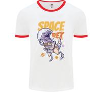 Space T-Rex Dinosaur Dino Astronaut Uomo Ringer T-Shirt
