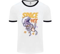 Space T-Rex Dinosaur Dino Astronaut Uomo Ringer T-Shirt