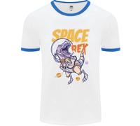 Space T-Rex Dinosaur Dino Astronaut Uomo Ringer T-Shirt