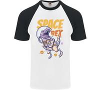 Space T-Rex Dinosaur Dino Astronaut Uomo S/S Baseball T-Shirt