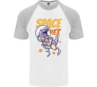 Space T-Rex Dinosaur Dino Astronaut Uomo S/S Baseball T-Shirt