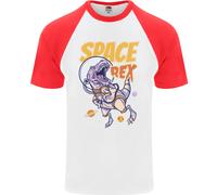 Space T-Rex Dinosaur Dino Astronaut Uomo S/S Baseball T-Shirt