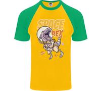Space T-Rex Dinosaur Dino Astronaut Uomo S/S Baseball T-Shirt