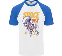 Space T-Rex Dinosaur Dino Astronaut Uomo S/S Baseball T-Shirt