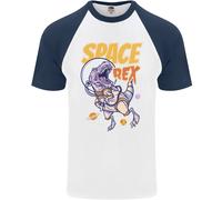 Space T-Rex Dinosaur Dino Astronaut Uomo S/S Baseball T-Shirt