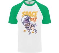 Space T-Rex Dinosaur Dino Astronaut Uomo S/S Baseball T-Shirt