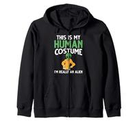 Space UFO Spaziale Science Fiction Costume divertente Alien Felpa con Cappuccio