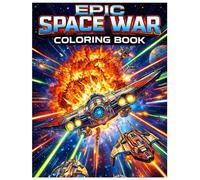 Space War Coloring Book: Epic Sci-Fi Battles, Spaceships, Mechs, and Laser Combat for Adult Coloring