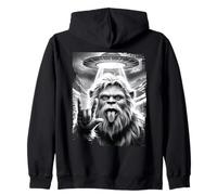 Space Yeti Rock On Con UFO E Montagna Per Amanti Cripto Felpa con Cappuccio
