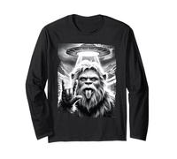 Space Yeti Rock On Con UFO E Montagna Per Amanti Cripto Maglia a Manica
