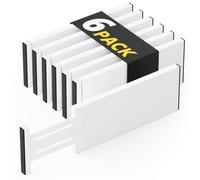 SpaceAid Bamboo Dresser Drawer Dividers 6 Pack 465 High Adjustable 12517 Drawer Organizers Expandable Organization for C