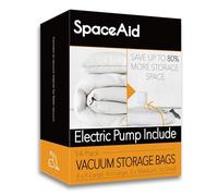SpaceAid Confezione da 14 sacchetti sottovuoto con pompa ad aria elettrica, sacchetti salvaspazio per trapunte, coperte, cuscini, biancheria da letto, vestiti (4 Jumbo/4 grandi/3 medi/3 piccoli)