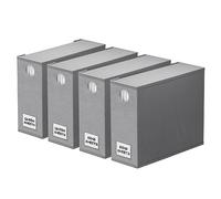 SpaceAid Confezione da 4 organizer per lenzuola, pieghevoli, per armadio, set di lenzuola con finestra XL (queen e king size), grigio