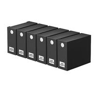 SpaceAid Confezione da 6 organizer per lenzuola, organizer pieghevole con finestra per armadio per biancheria, set di cartelle per biancheria da letto queen e king size, colore: nero