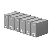 SpaceAid Confezione da 6 organizer per lenzuola, pieghevoli, con finestra, per armadio, set di cartelle per biancheria da letto queen e king size (grigio)