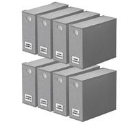 SpaceAid Confezione da 8 organizer per lenzuola, organizer pieghevole per lenzuola, set di fogli con finestra XL (queen e king size) per organizzare biancheria da letto, grigio