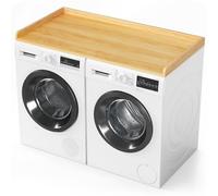 SpaceAid Copertura in legno per lavatrice e asciugatrice, con bordo, 137,2 cm di larghezza x 69,8 cm di profondità, organizer per lavatrice e asciugatrice, cesto portabiancheria in legno (legno