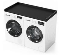 SpaceAid Copertura in legno per lavatrice e asciugatrice, con bordo, 137,2 cm di larghezza x 69,8 cm di profondità, organizer per lavatrice e asciugatrice, cesto portabiancheria (nero)