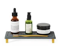 SpaceAid DryingNeat, Organizer per lavello ad asciugatura istantanea, dispenser per sapone da cucina, ad asciugatura rapida (piedini in bambù, nero)