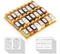 SpaceAid Organizer per cassetti in bambù con 24 barattoli per spezie, per cassetti da cucina, 38.1 cm di larghezzax38.1 cm di profonditàx6.6 cm di altezza