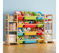 SpaceAid Organizer per giocattoli con 6 ripiani e 12 cestini, organizer per giocattoli, libreria per bambini, libreria per camera da letto, stanza dei giochi, decorazione per la stanza, multicolore
