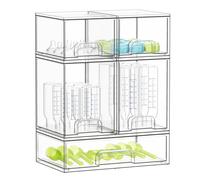 SpaceAid Organizzatore per bottiglie per bambini, contenitore per bottiglie in acrilico, contenitori impilabili trasparenti per piano di lavoro, vanità, bagno, armadio, dispensa, confezione da 5