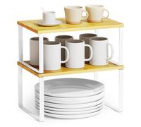 SpaceAid - Scaffali portaoggetti per armadietti, confezione da 2, ripiani per bancone da cucina, impilabili, espandibili, per spezie, dispensa e