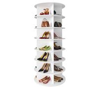 SpaceAid Scarpiera rotante a 7 livelli, espositore per scarpe Lazy Susan, scarpiera girevole a 360 gradi, giostra rotonda, borsa verticale per organizzare le scarpe nell'armadio (7 livelli bianco)