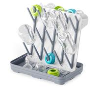 SpaceAid Scolapiatti per biberon con 20 ganci, salvaspazio da cucina, organizer verticale per biberon, organizer per accessori da bancone (bianco e grigio)