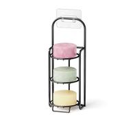 SpaceAid Supporto per shampoo a 3 livelli per doccia, portasapone autodrenante, per bagno e lavello della cucina, portasapone in acciaio inox (nero)