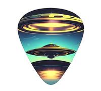 Spacecraft Descend Plettri per chitarra, 12 pezzi, materiale ABS, bordi lisci, sensazione confortevole, 3 spessori opzionali